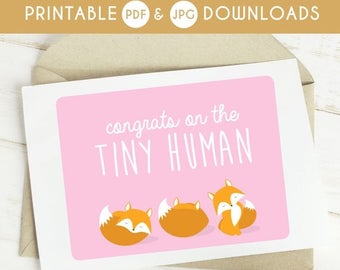 50% OFF printable baby card, baby shower card, printable baby shower card, digital download baby card, baby girl printable card