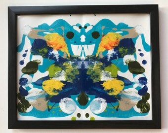 Rorschach inkblot psychology color theory and nature painting for doctors offices, kids room, living room, beach house, salon or kitchen