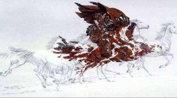 Eagle's Flight by Bev Doolittle framed signed and numbered print vintage art