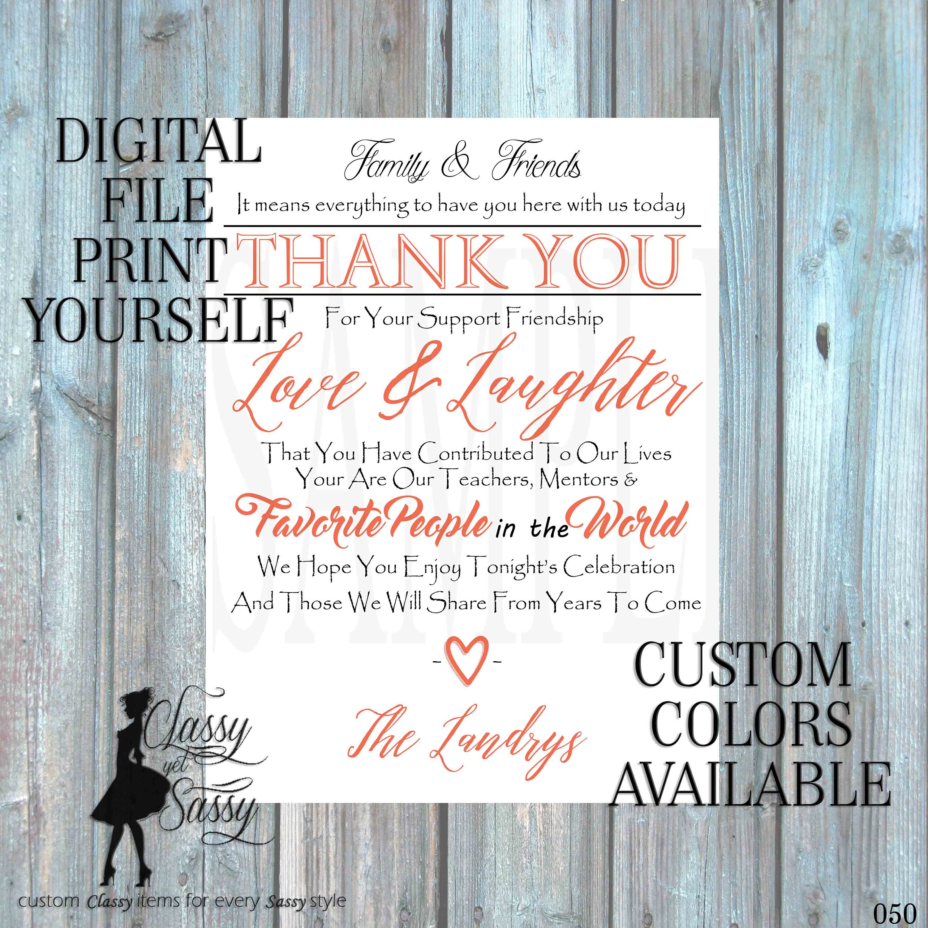 thank you for coming to our wedding