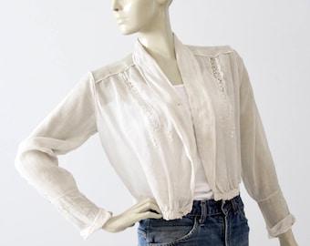 Edwardian blouse, 1900s white top, antique Welworth shirt