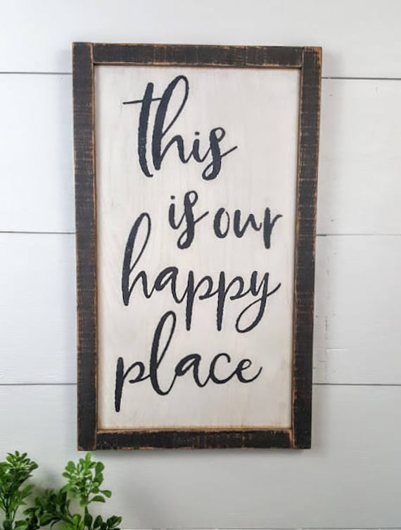 This is our happy place Custom Rustic Wooden Sign Made to