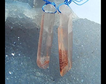 New,Drusy Red Quartz Earring Beads,36x7x7mm,4.8g