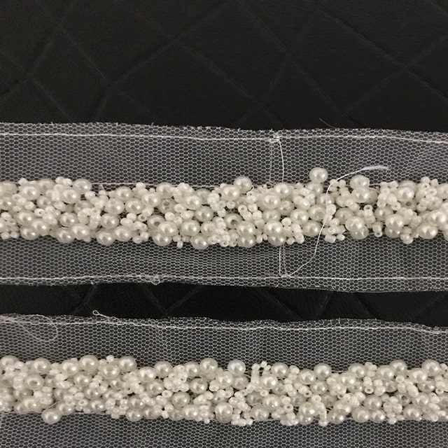 White Cotton Circles Embroidery Tulle Lace Trims 8.66 Inches