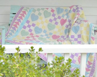 Sherbet Hearts Quilt Pattern by Curlicue Creations