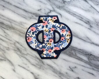 Rifle Paper Co fabric - Iron on Greek Letters - sew on Greek letters - 1 set sorority letters