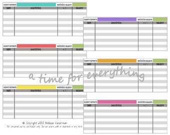 Envelope system blank cash spending logs budgeting inserts | printable instant download | Simple Brights