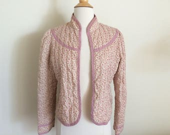 Vintage Quilted Floral Gunnies Sax Jacket