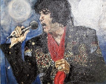 Elvis Presley in Concert phycodelic painting