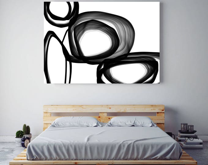 Abstract Expressionism in Black And White 24. Contemporary Unique Wall Decor, Large Contemporary Canvas Art Print up to 72" by Irena Orlov