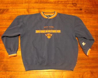 vintage 90s grey champion knicks basketball sweatshirt