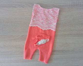 RTS Newborn prop rompers Newborn romper Vintage lace newborn overall Newborn girl photo prop Newborn photography Lace romper photo prop