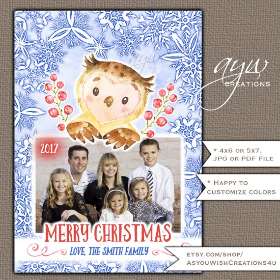 owl christmas card printable christmas card printable owl watercolor
