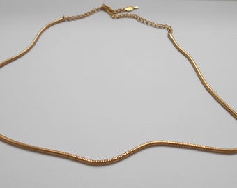 Vintage Sarah Coventry 16" Gold Tone Rope Style Chain Necklace (8763)