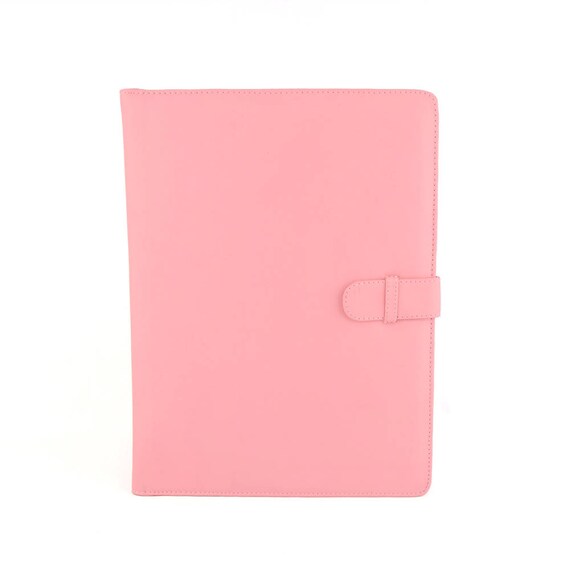 A4 PALE PINK Leather PadFolio / Portfolio / Pad Holder with 2