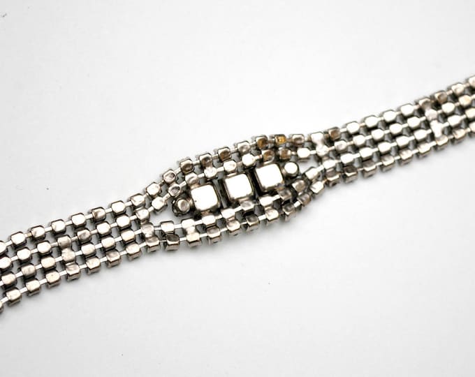 Rhinestone Bracelet - Clear Rhinestone - Bling glitz hollywood glamour - Crystal Tennis Bracelet