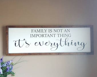Family Is Everything, Framed Signs, Farmhouse Style, Rustic Home Decor, Word Art, Framed Wooden Sign, Fixer Upper Style, Modern Farmhouse