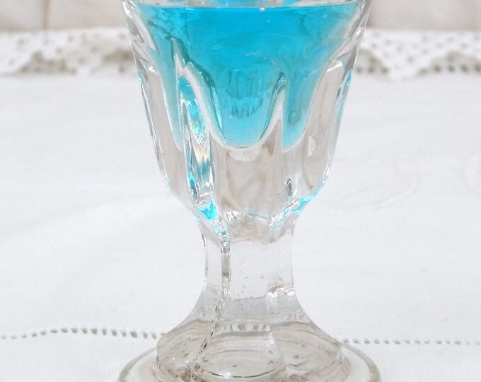 2 Antique French Deceptive Firing Glasses, French Shot Toasting Stem Glass from France, Bistro Man Cave Barware Decor, French Drinking