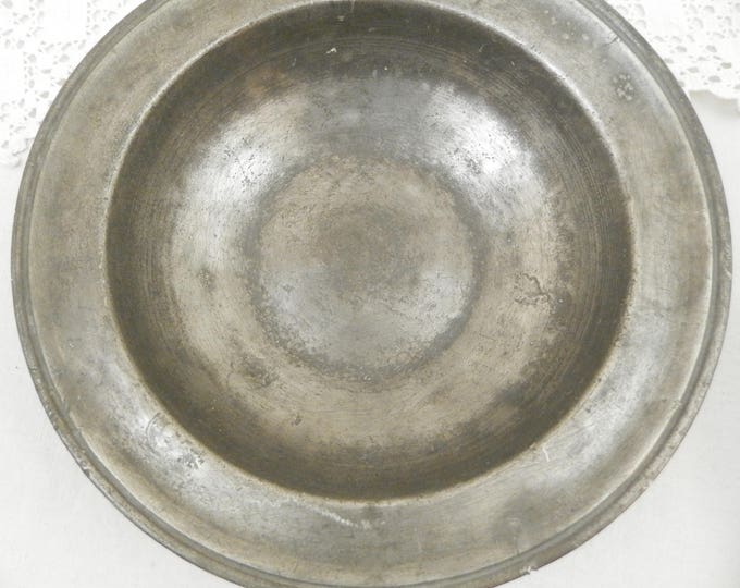 2 Antique French Pewter Dish / Platter / Plate Circa 18th Century, Pair of Metal Soup Bowls from France, Brocante Kitchen Retro Decor, Prop 2 Antique French Pewter Dish / Platter / Plate Circa 18th Century, Pair of Metal Soup Bowls from France, Brocante Kitchen Retro Decor, Prop