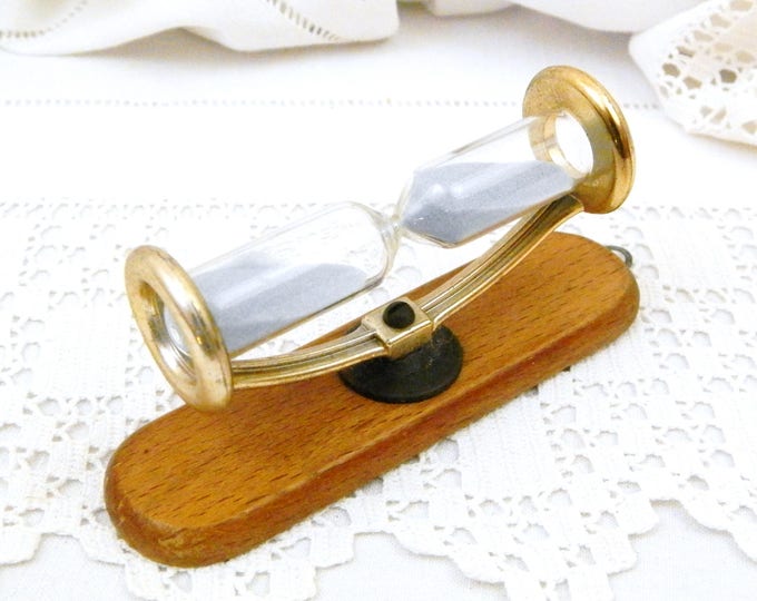 Vintage Mid Century Wall Hanging Swivel Glass and Wooden Egg Timer with Pale Blue Sand from France, Retro Kitchenware, 1960s Home Decor Vintage Mid Century Wall Hanging Swivel Glass and Wooden Egg Timer with Pale Blue Sand from France, Retro Kitchenware, 1960s Home Decor
