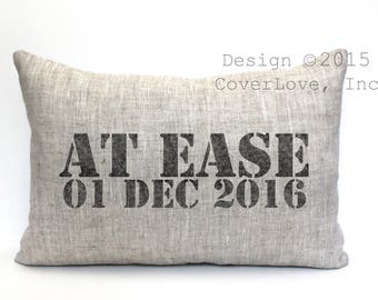 at ease pillow, military gift, military retirement gift, navy gift, army gift, air force gift - "At Ease"