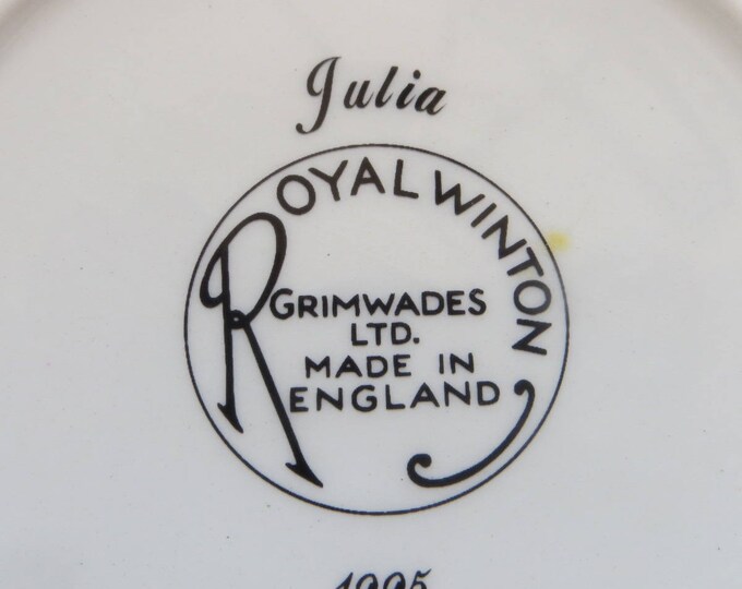 Royal Winton Julia Plate, Lot, Lot of 4, Salad Dessert, Julia Square Plate, Grimwades Bone China, Made in England, Multicolor Chintz