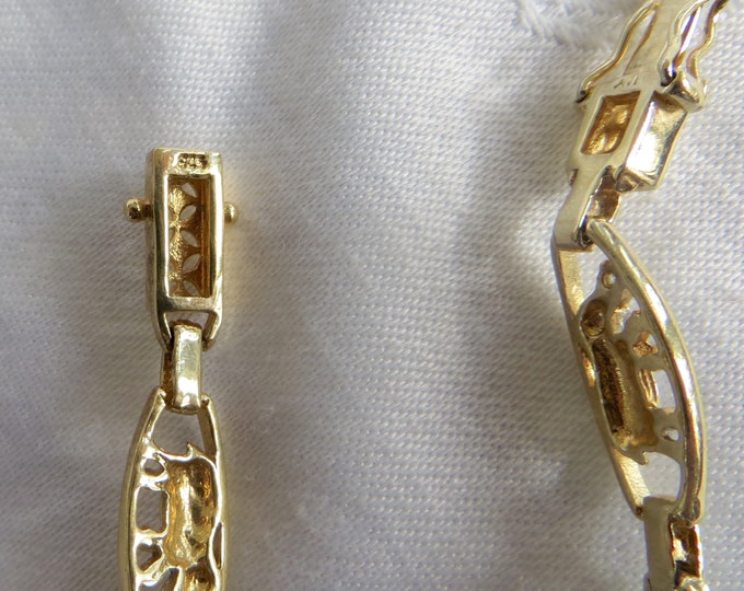 Vintage Elephant Bracelet, Sterling Silver Elephant Links, Vintage Elephant Jewelry, Jungle Jewelry, Trunk Up