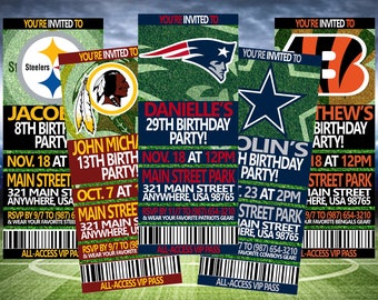 FOOTBALL BIRTHDAY TICKET, Football Birthday Invitation, Football Invitation, Football Ticket, Tailgate Party Invite, Digital