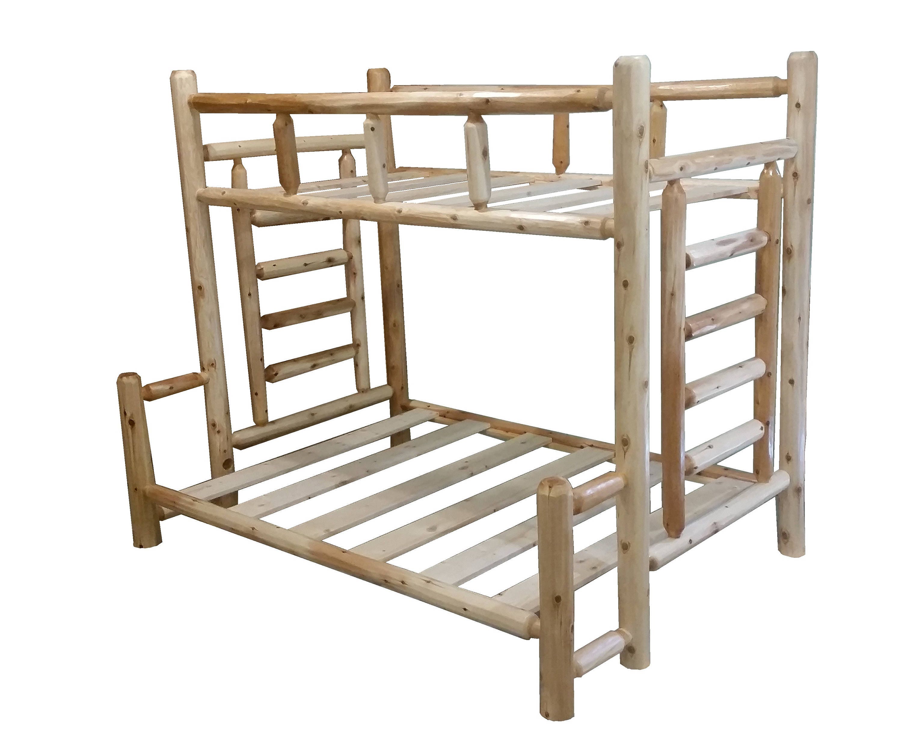 Rustic Cedar Log Bunk Bed Bare Wood