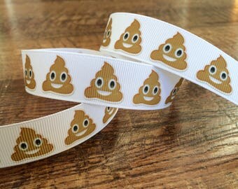 5 yards 7/8 emoji ribbon. Emoji ribbon, crap ribbon, grosgrain ribbon, craft, crafting, sewing, scrapbook, hairbows