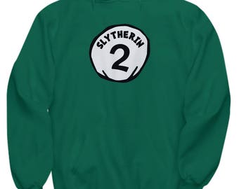 Dr. Seuss Halloween Slytherin 2 Funny Gift Hoodie Harry Potter Thing One Two Silly