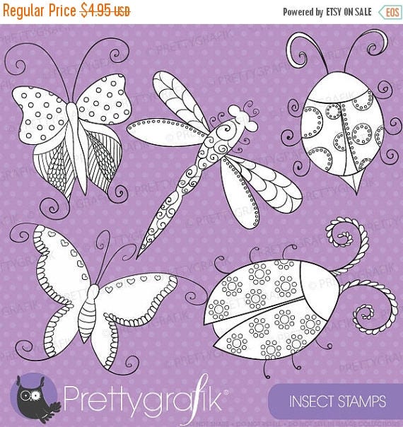 80% OFF SALE insect bugs digital stamp commercial use, vector graphics, digital stamp, digital images - DS328 Il_570xn
