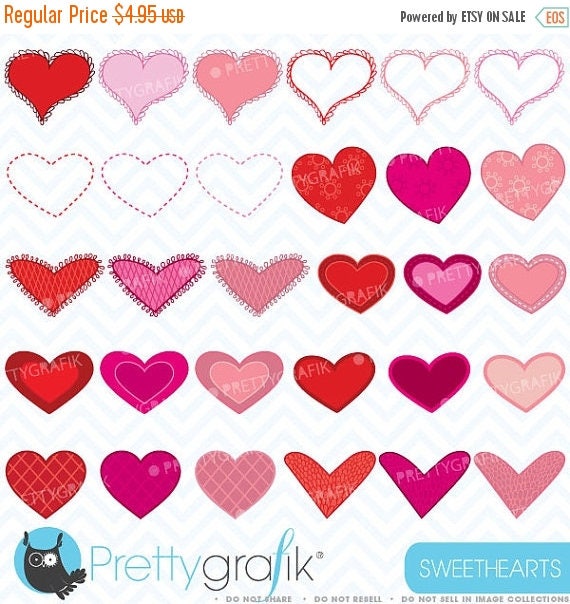 80% OFF SALE valentine hearts clipart commercial use, vector graphics, digital clip art, digital images - CL447 Il_570xn