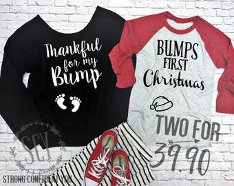 Bump's First™. Pregnancy Holiday Shirts. Pregnancy Announcement Sweatshirt S-5XL. Baseball shirt XS-3XL. Thanksgiving.Christmas. Halloween.