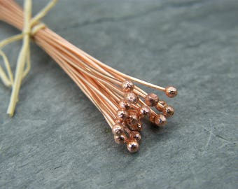 Copper Ball Head Pins - Copper Headpins - Copper Findings - Jewellery Making Supplies - Ball End Head Pin - Headpins ~ Copper ball headpin