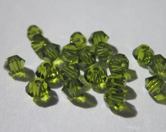 8 genuine 5mm - olivine-(135) swarovski crystal bicones