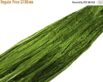 SALE 1 oz Mulberry Silk roving, hand dyed , color Green