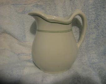 CARR CHINA CREAMER 1949 Rare 3 Green Bands 5 1/4" Tall