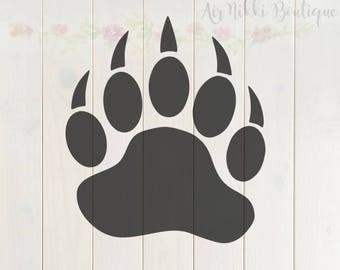 Bear paw SVG, PNG, DXF files, instant download