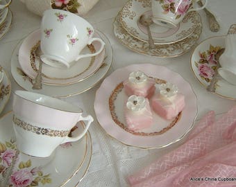 Very Pretty Vintage Pink and Roses Tea Set for 6 with a Sadler Teapot Perfect China for a Special Tea Party