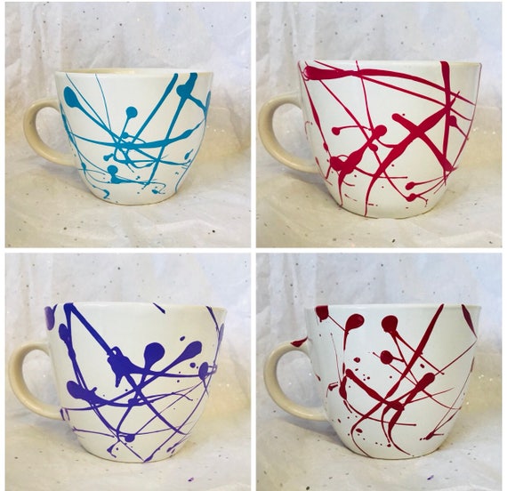 Splatter Paint Coffee Mugs Colorful Mugs House warming gift
