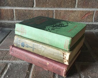 Antique Book Set // Decorative Books // Old Book Set // Vintage Book