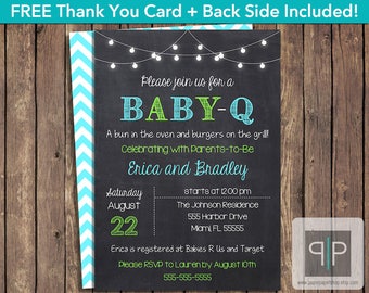 INSTANT DOWNLOAD Baby-Q Invitation, Editable Baby-Q Invitation, Printable BabyQ Invitation, BBQ Boy Baby Shower Invitation, Boy Baby-q, P7