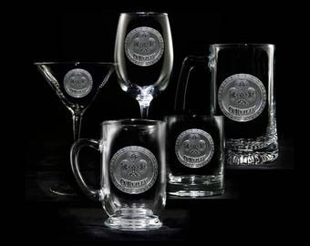 Logo Engraved Glassware, Bar Glasses (Set of 20)