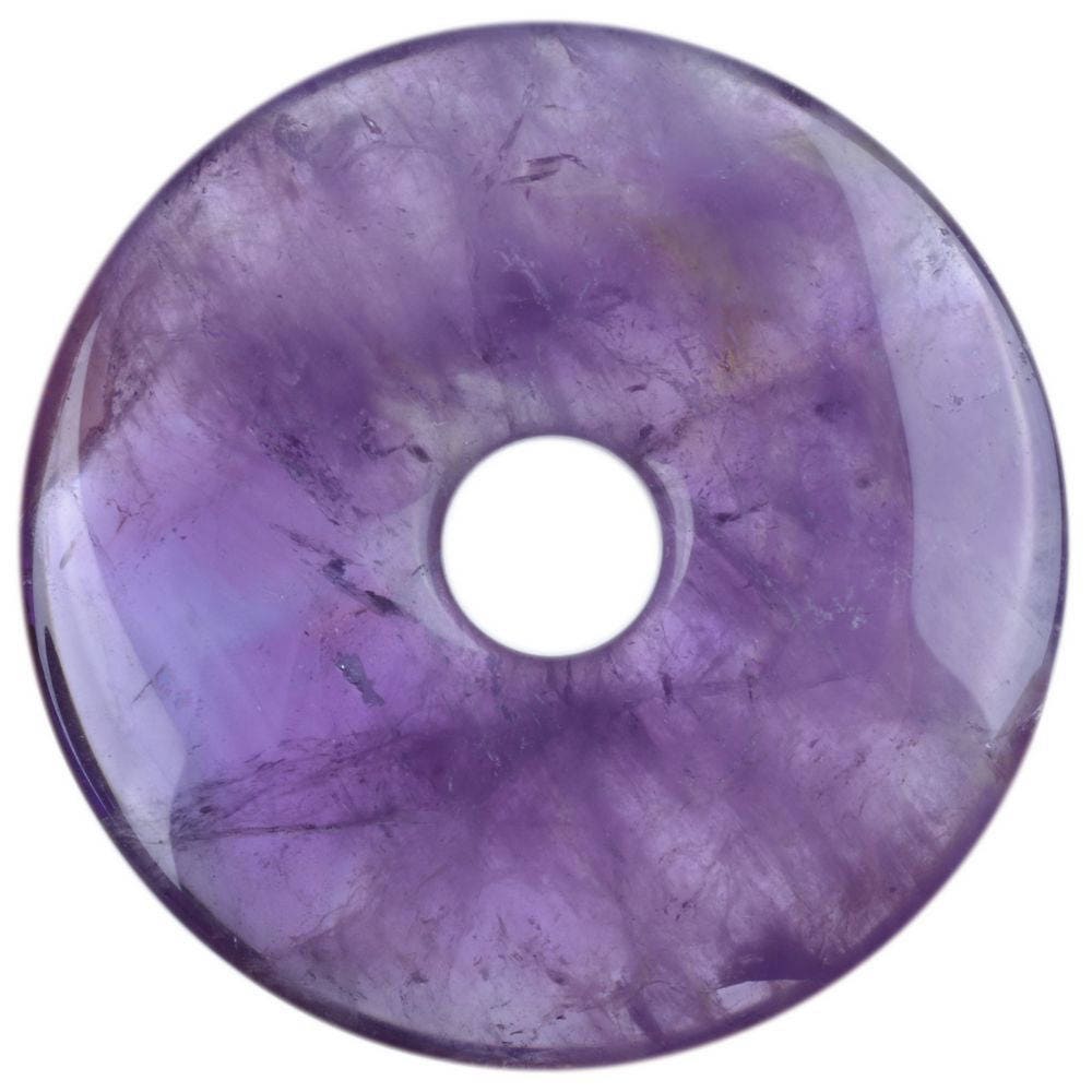 30mm g0126.2 Amethyst donut gemstone pendant focal bead
