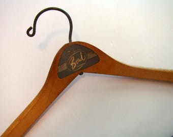 Bond's Clothing Store wooden hanger, Vintage wooden trouser hanger, Bond's Clothing suit hanger
