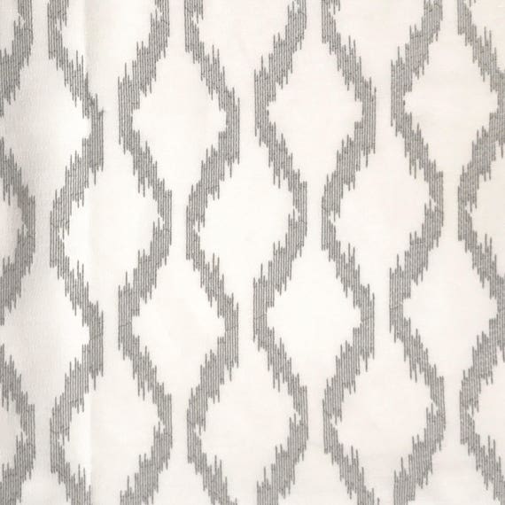 Remnant Fabric Grey Ikat Design on White REM-119