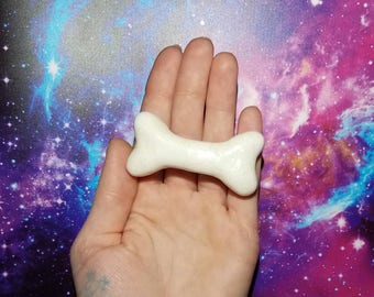 Glowing Glittery White Bone Barrette ~ Flintstones Pebbles Hair Clip ~ Decora Harajuku Kawaii Alternative Fashion Cute Pastel Goth Halloween