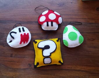 Mario Felt Christmas Tree Decorations