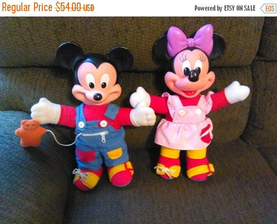 mickey mouse and minnie mouse dolls